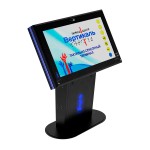 Терминал информационный «Tactile-VERT-1(43)D», тактильно-сенсорный, со стандартным ПО, с кнопкой вызова помощи и станцией для подзарядки, с индукционной системой, М5