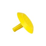 Конус рифленый, со штифтом, D35x35, H-5мм, I-20мм, PVC, желтый (преодолимое препятствие, непреодолимое препятствие)
